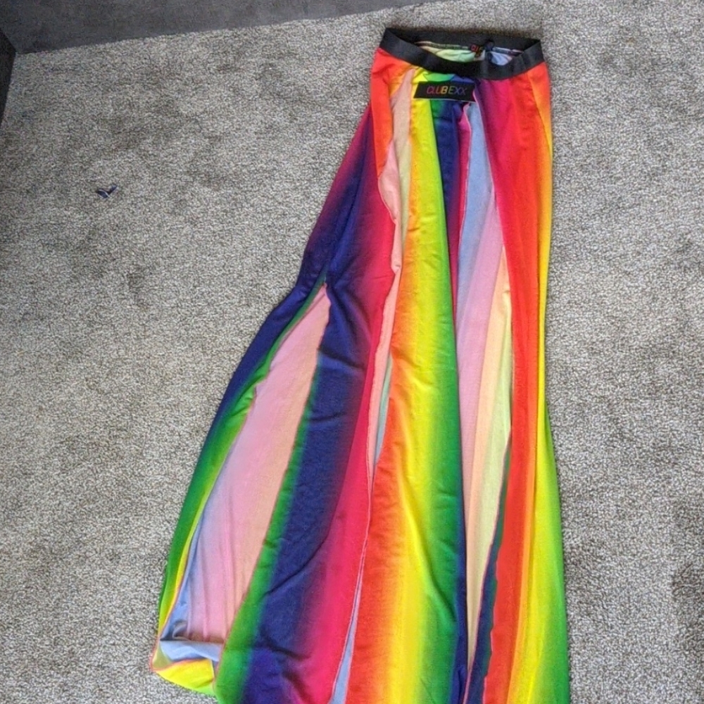 Rainbow rave skirt